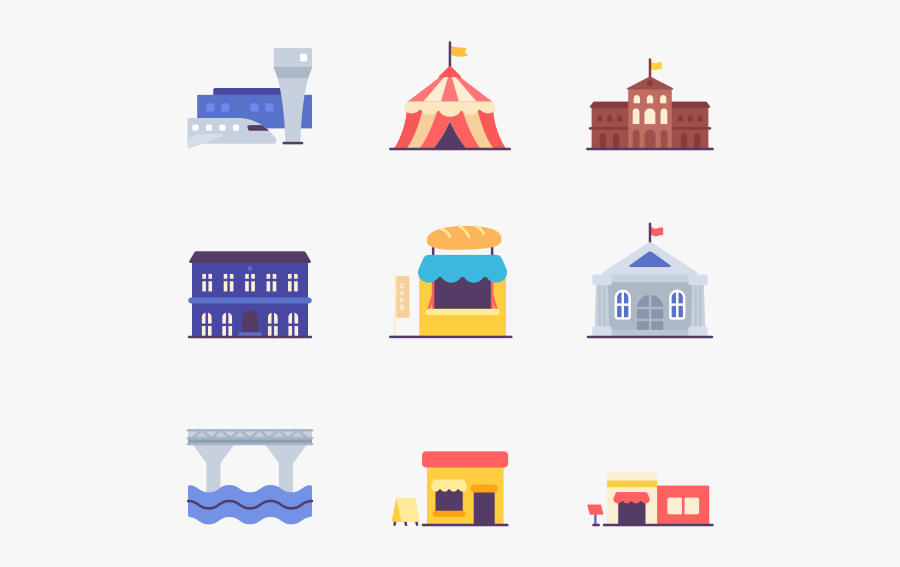 Buildings, Transparent Clipart