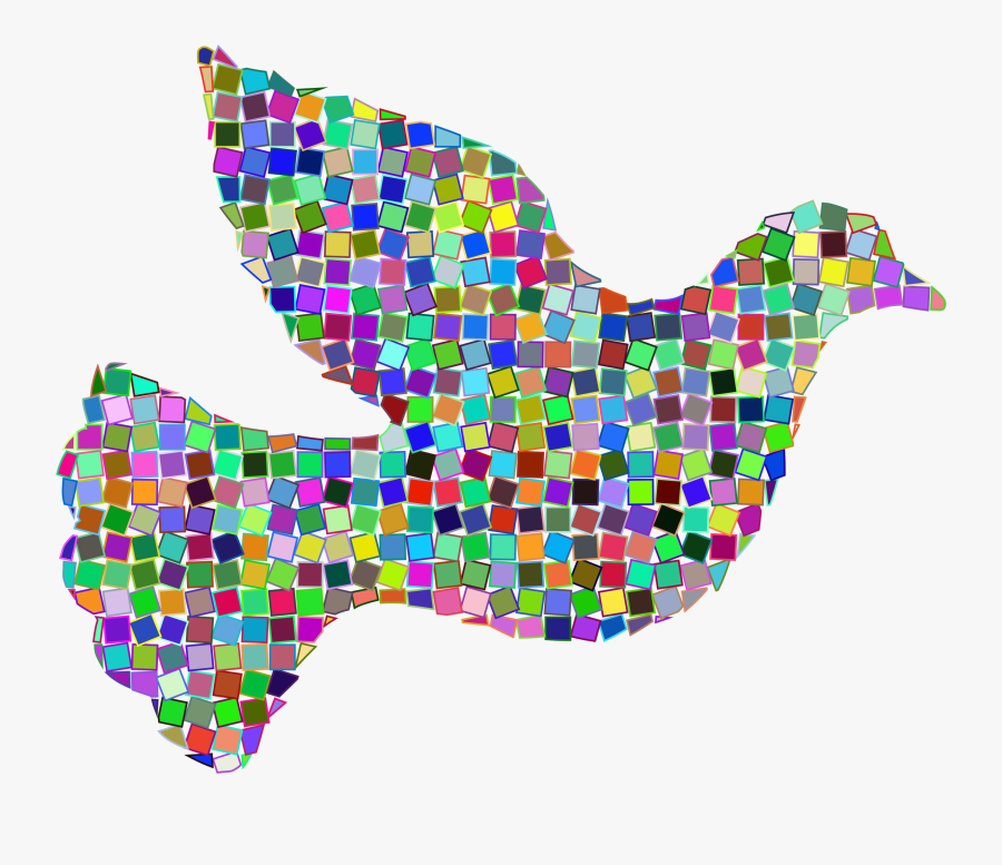 Prismatic Mosaic Peace Dove - Clip Art Mosaic, Transparent Clipart