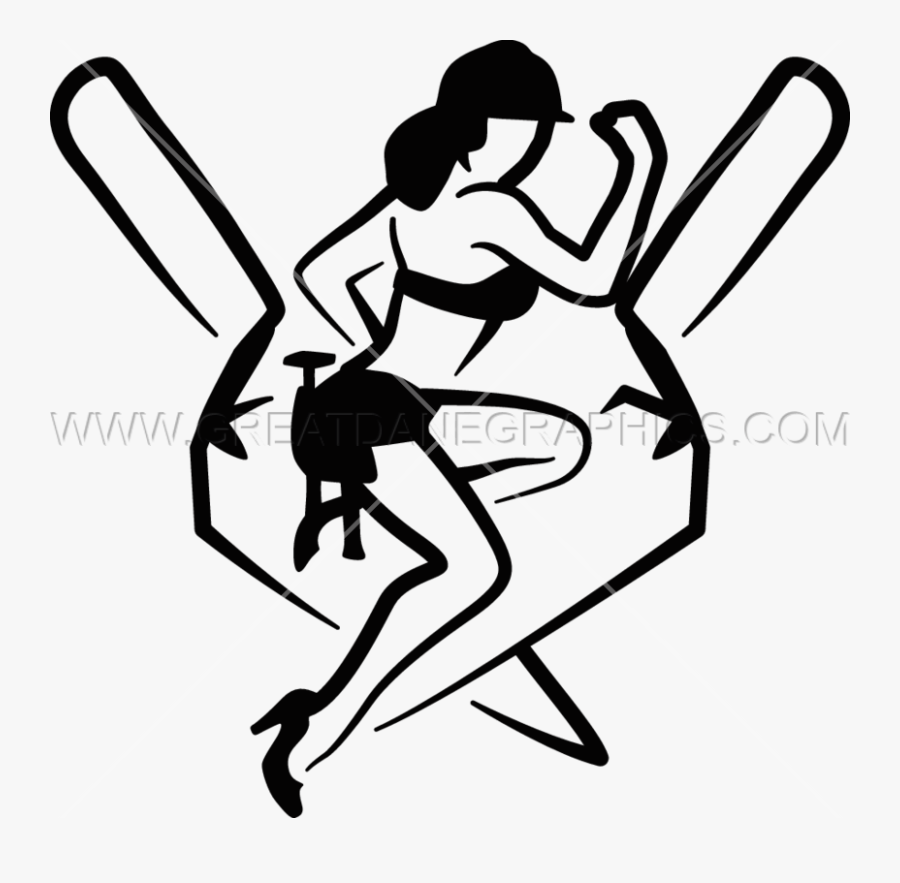Pin Up Girl Silhouette - Pin Up Baseball Girl Silhouette, Transparent Clipart