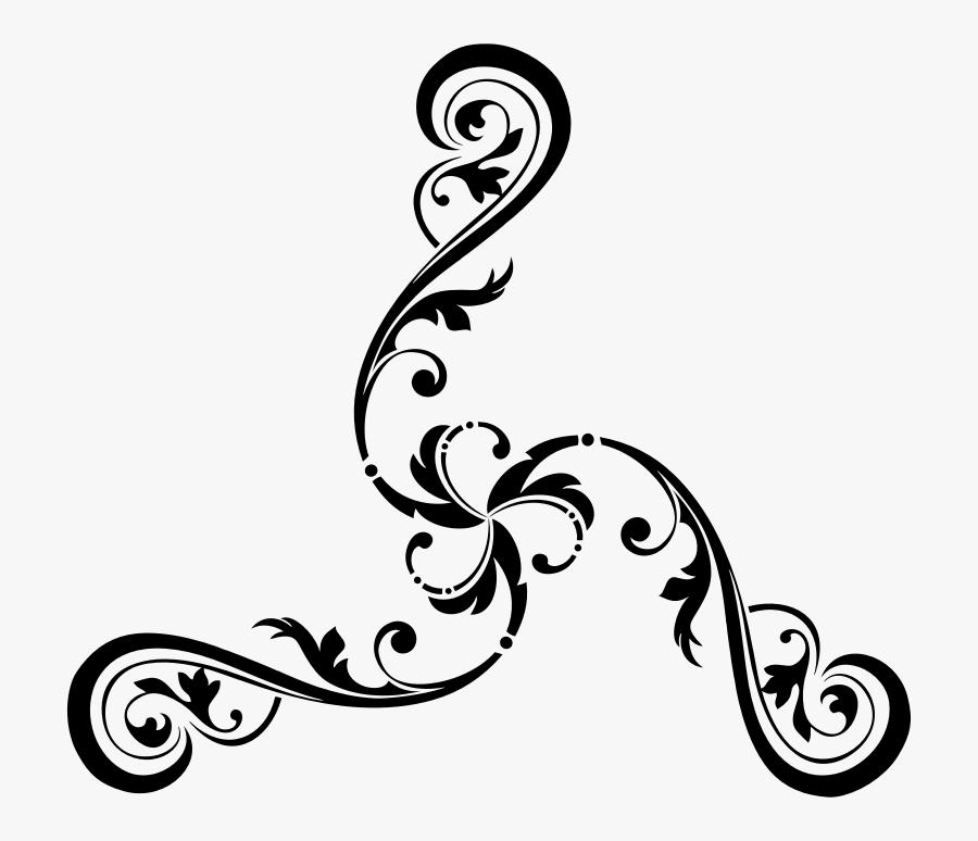 Flourish Ornament Silhouette Embellishment - Black And White, Transparent Clipart