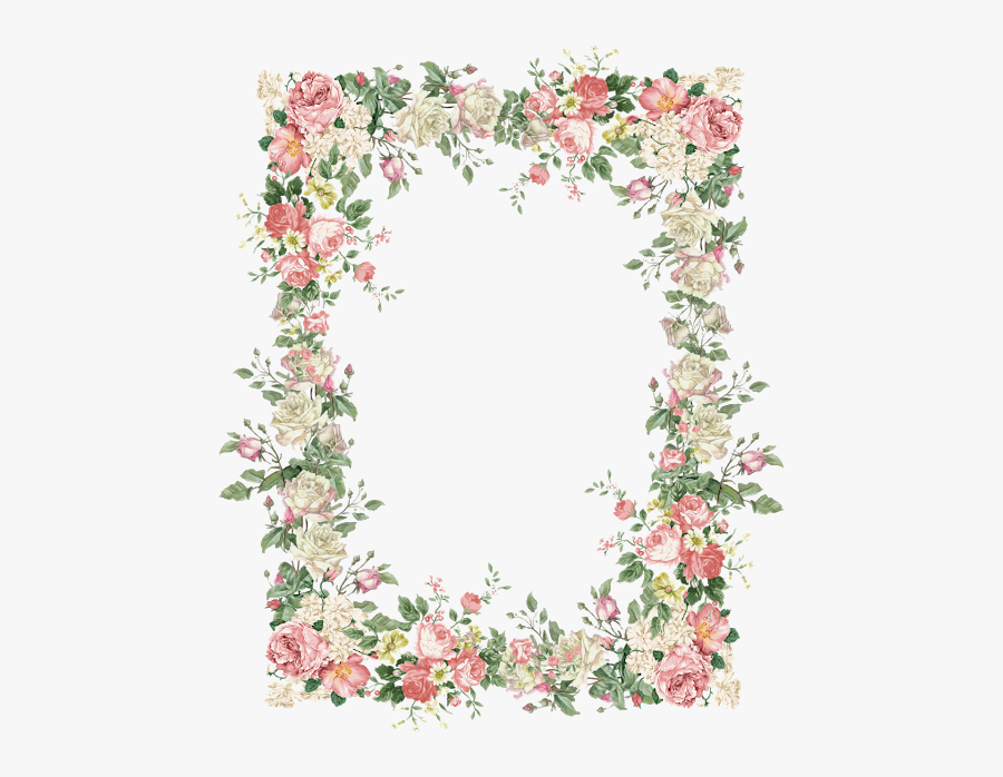 Free Faux Vintage Flower - Vintage Flower Frame Png, Transparent Clipart