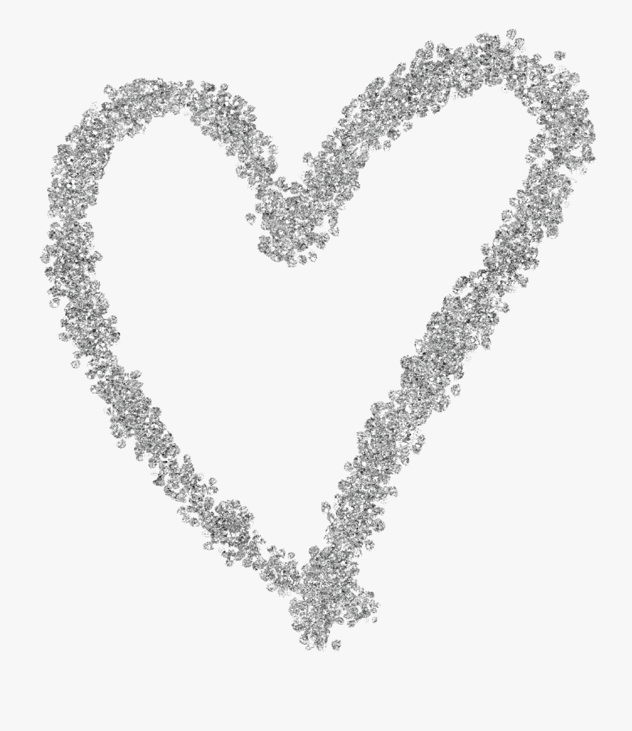 Fun And Decorative Graphic Embellishments Liven Up - Transparent Silver Glitter Heart, Transparent Clipart