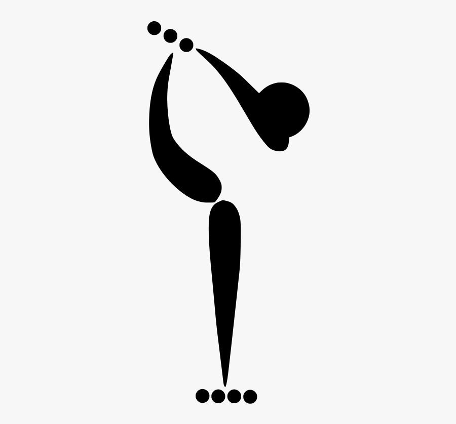 Artistic Roller Skating Pictogram - Figure Skating Olympic Silhouette, Transparent Clipart