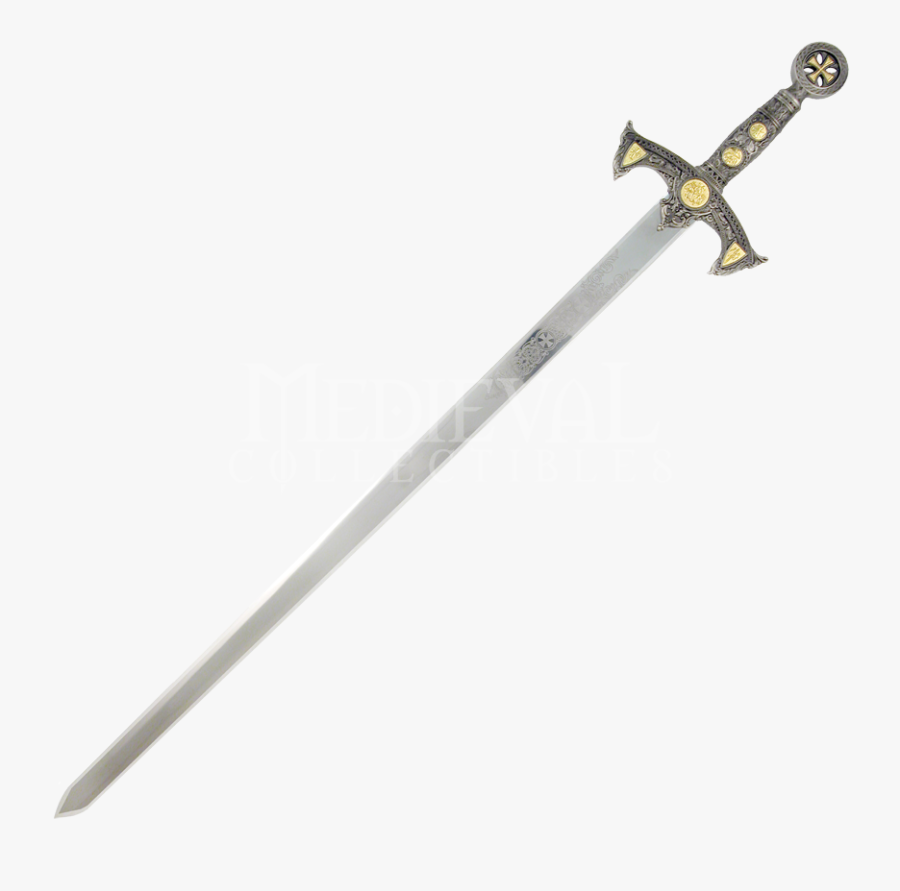 Crusades Sword Knights Templar Middle Ages - Knight Sword Transparent Background, Transparent Clipart