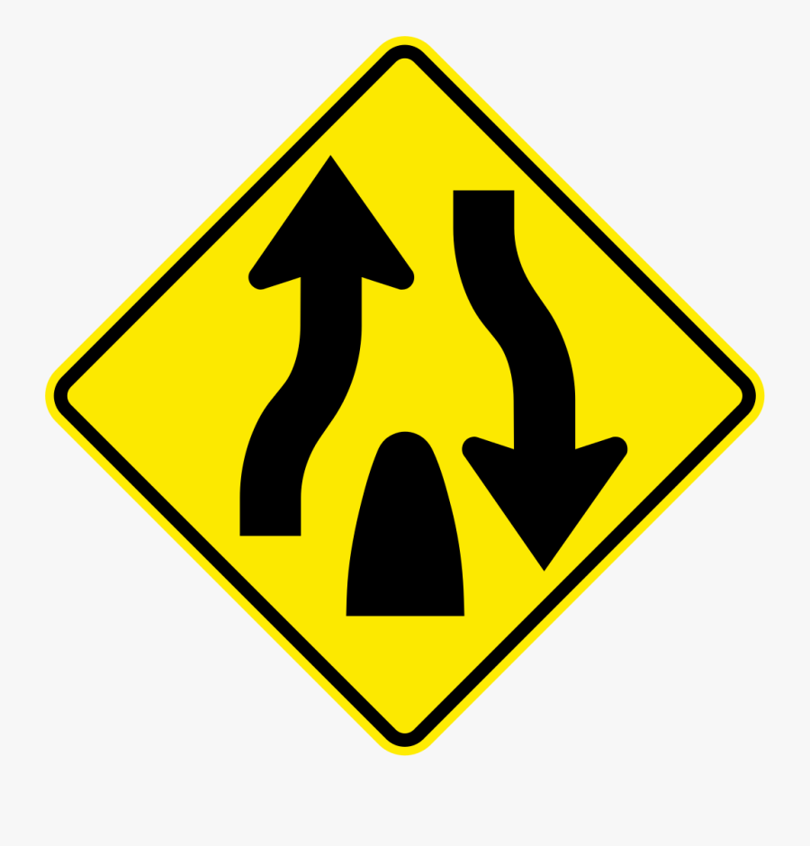 Jamaica Road Sign W30-2 - Road Sign With Squiggly Arrows, Transparent Clipart