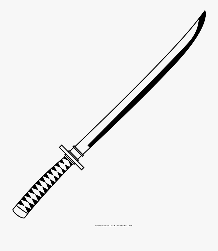 Transparent Katana Sword Png - Color Page Katana Weapon, Transparent Clipart