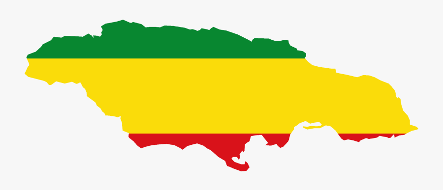 Jamaica Outline Map Flag, Transparent Clipart