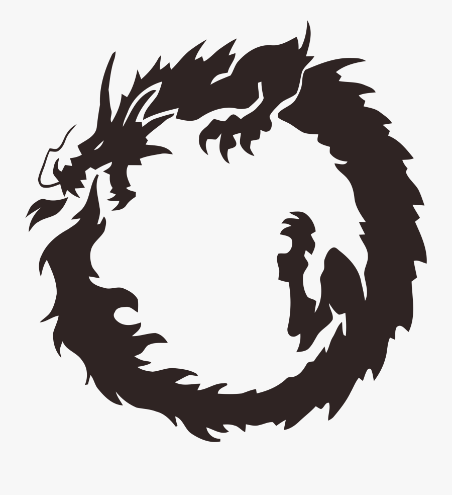 Ouroboros Chinese Dragon Japanese Dragon - Chinese Dragon Circle Png, Transparent Clipart