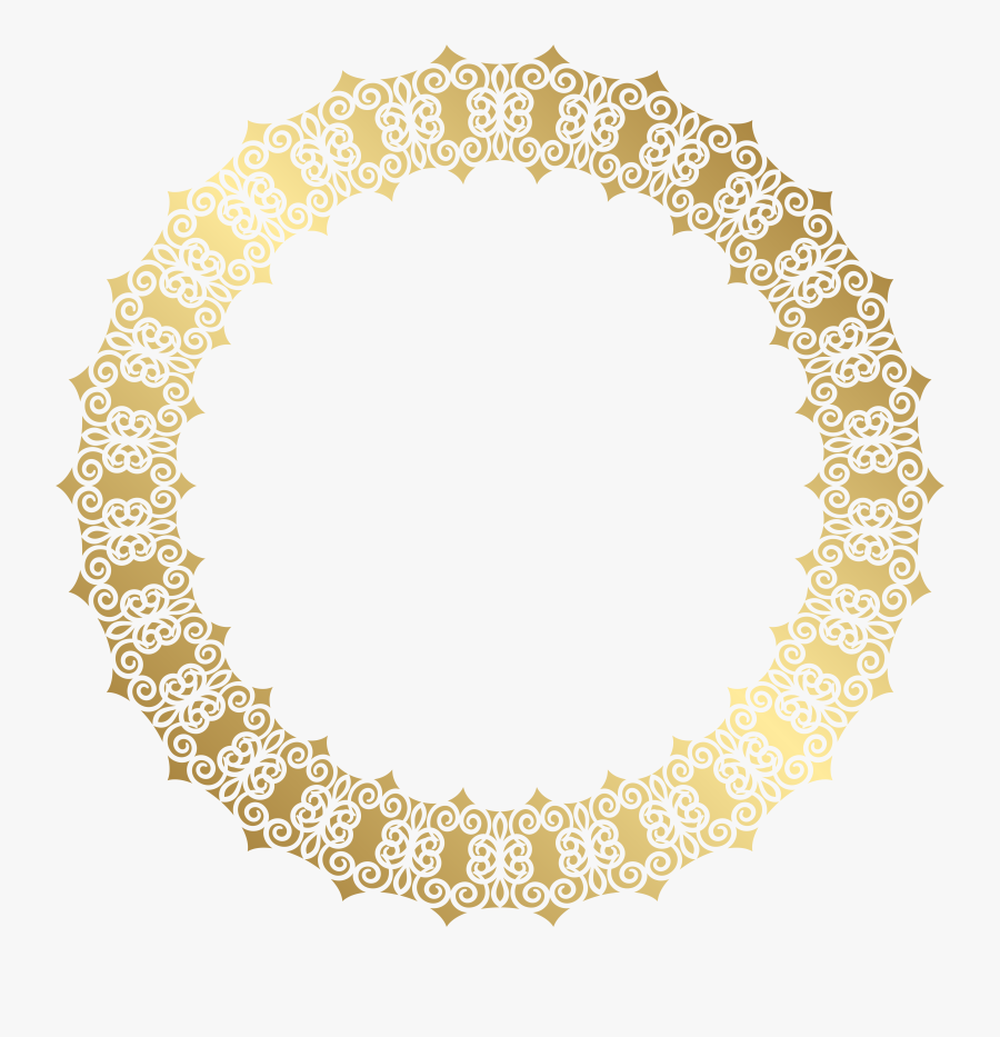 Round Gold Border Transparent Clip Art Image, Transparent Clipart