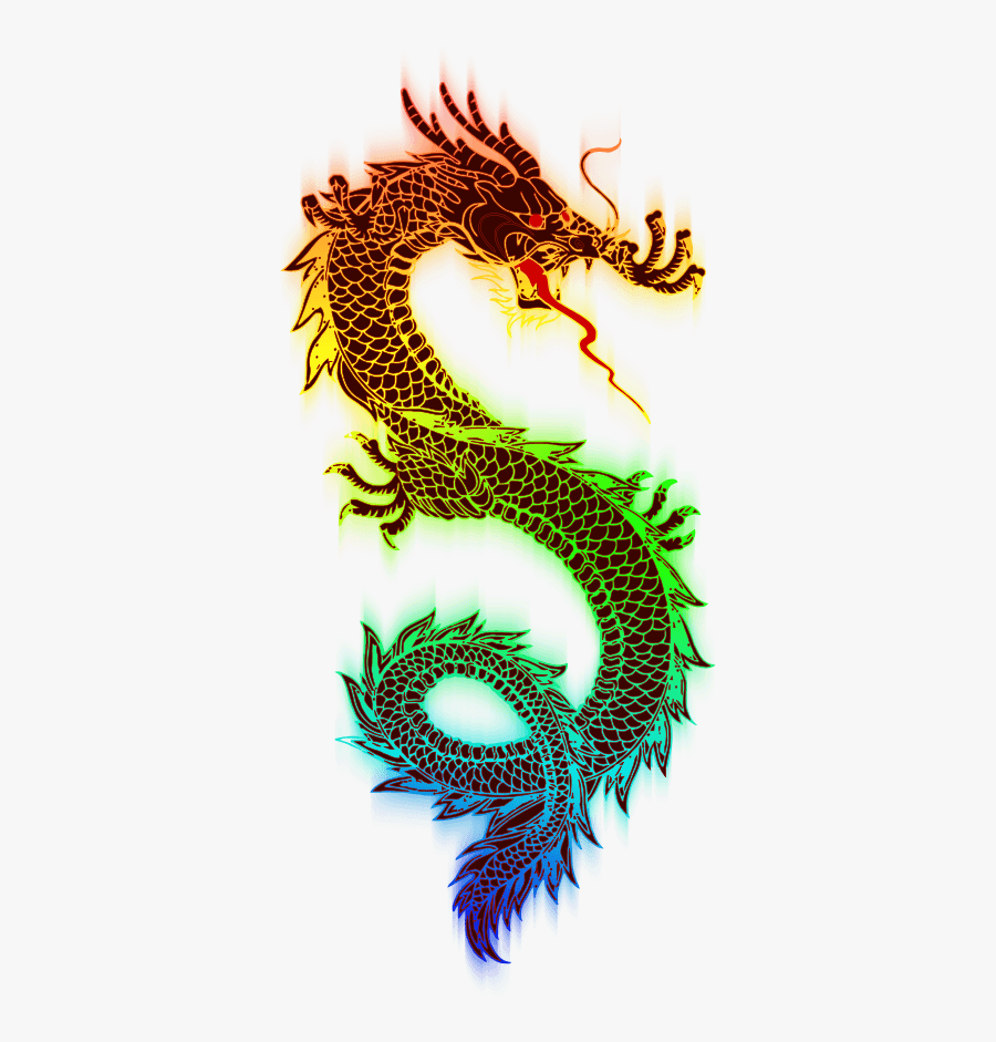 Cartoon Dragon Clipart Image - Rainbow Dragon Png, Transparent Clipart