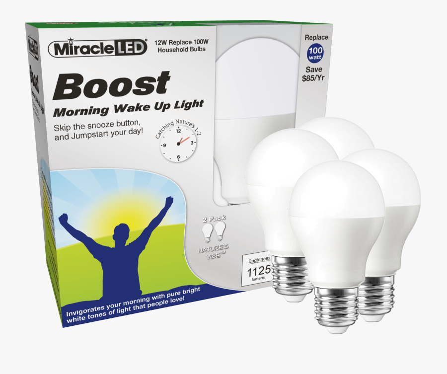 Miracle Led Boost Morning Wake Up Led Light Bulb, - Vitamin D Light Bulb, Transparent Clipart