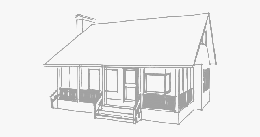 House With Porch Drawing, Transparent Clipart