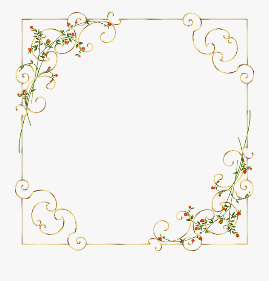 #frames #frame #borders #border #gold #golden #flowers - Delicate Frames, Transparent Clipart