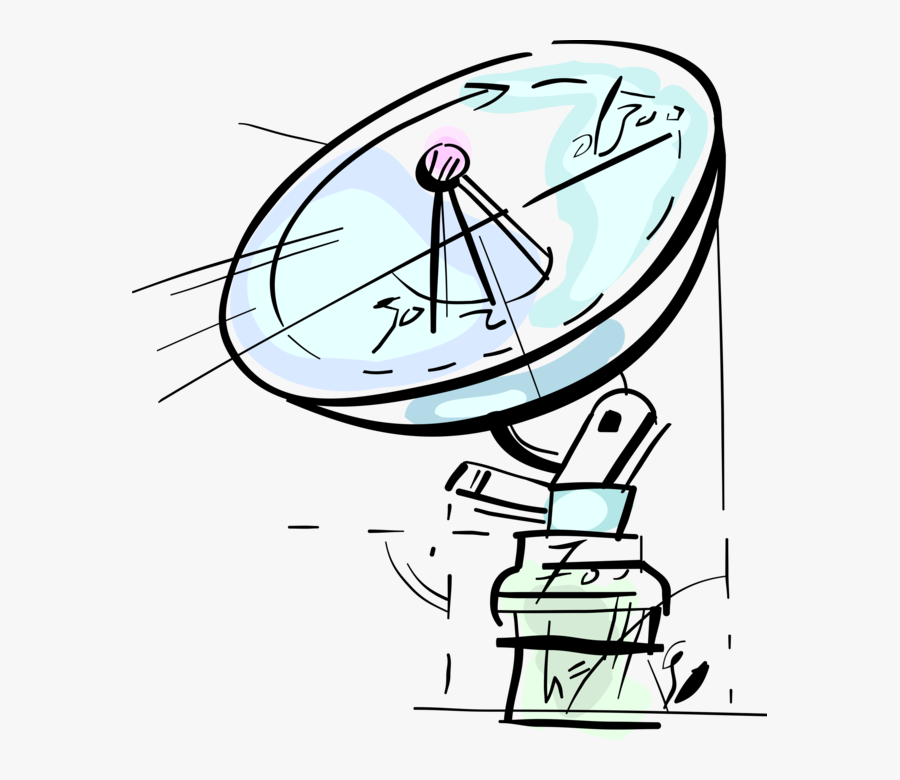 Vector Illustration Of Satellite Dish Parabolic Antenna, Transparent Clipart