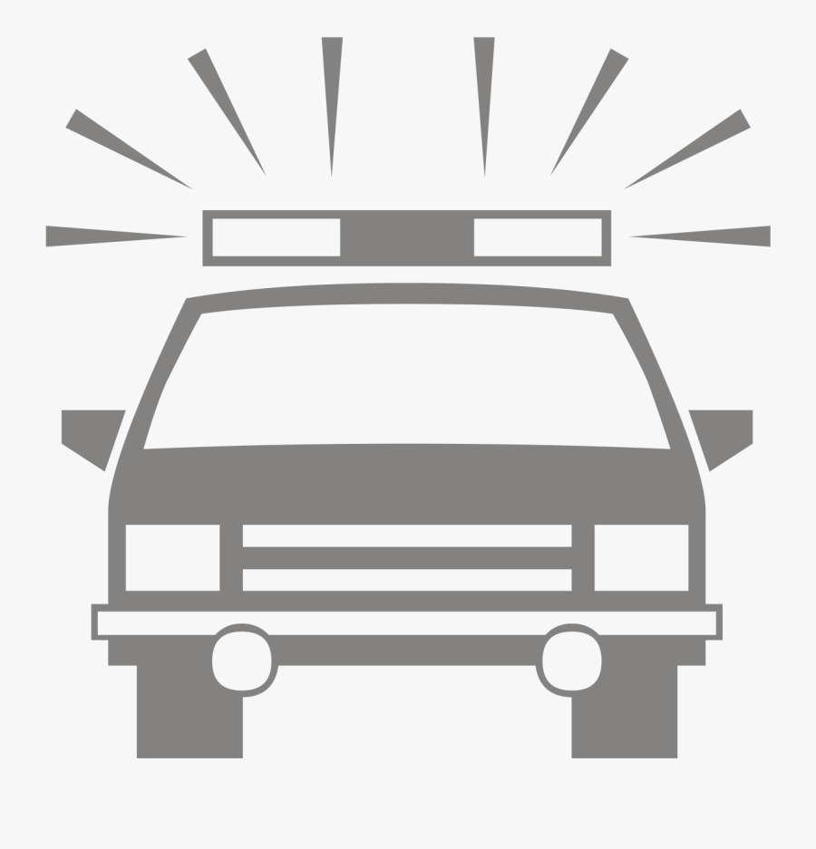 Police Car Silhouette, Transparent Clipart