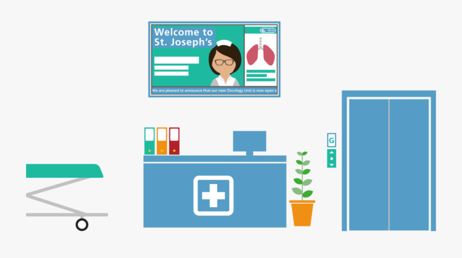 Clipart Hospital Bored - Digital Signage Hospital Png, Transparent Clipart