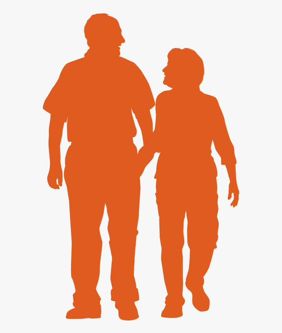 Graphic Free Elderly Couple Clipart - Silhouette Old Person Clipart, Transparent Clipart