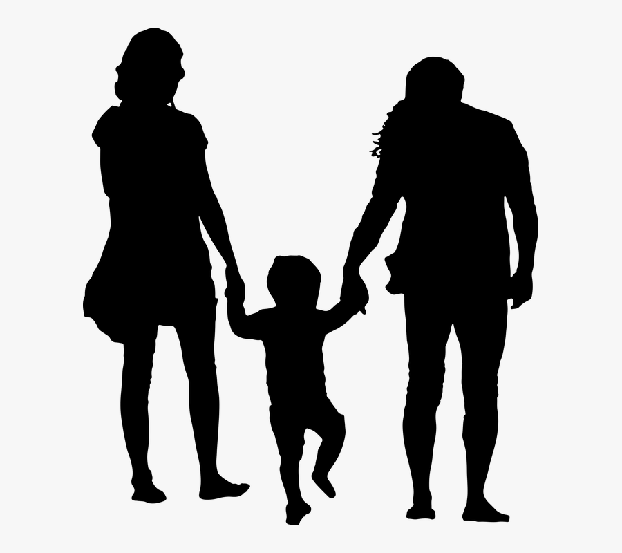 Silhouette Clip Art - Draw A Small Family, Transparent Clipart
