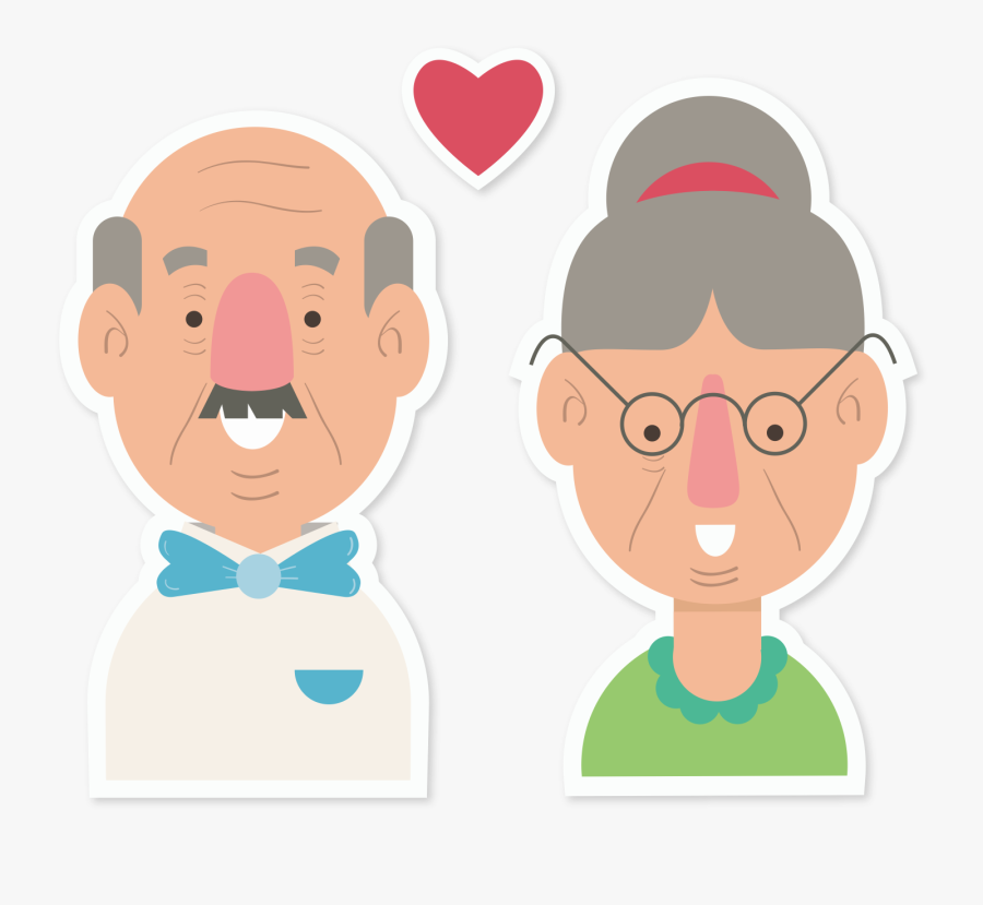 Couple Art An Old Transprent Png Free - Old Married Couple Cartoon, Transparent Clipart