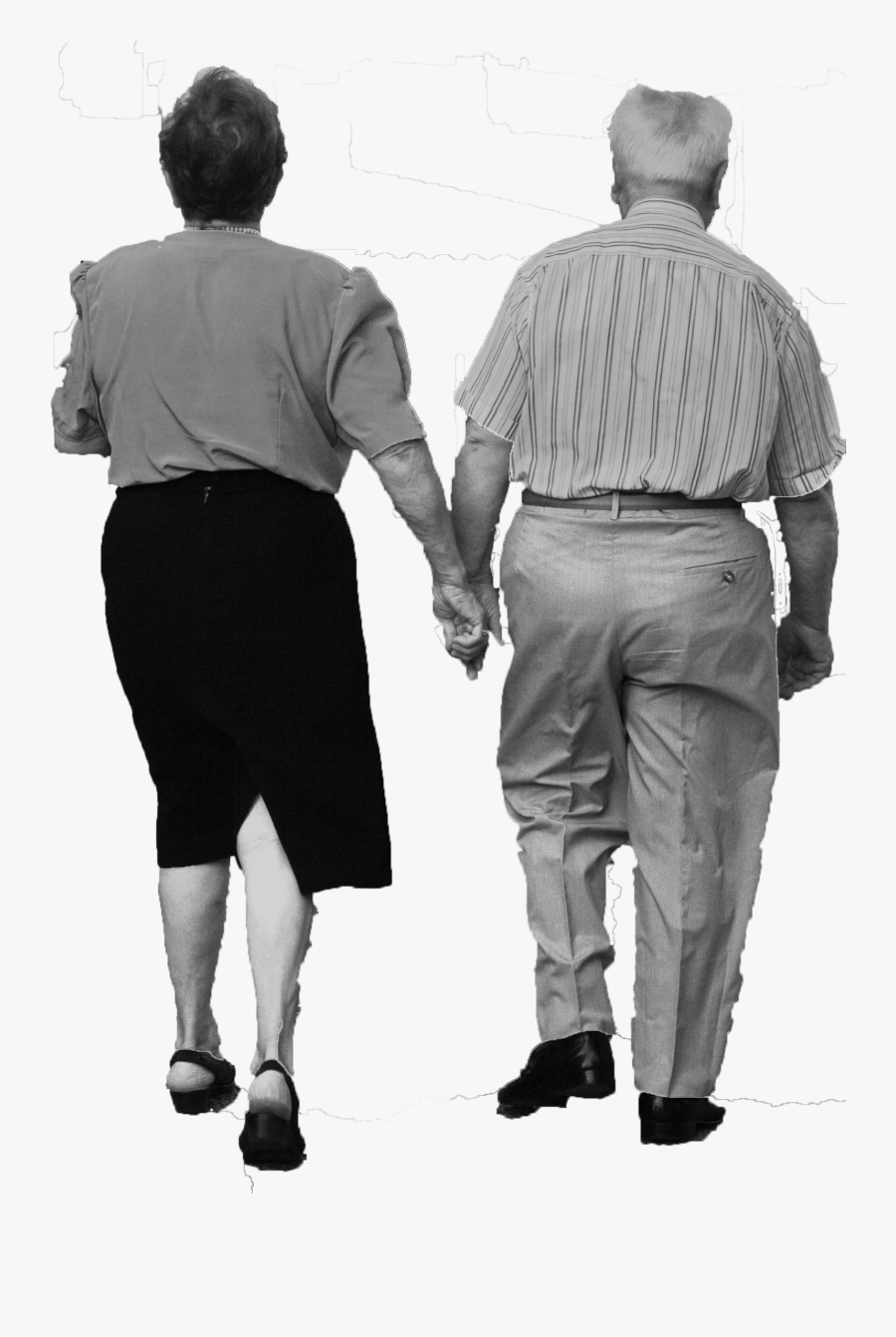 Old Couple Walking - Old Man Transparent Background, Transparent Clipart