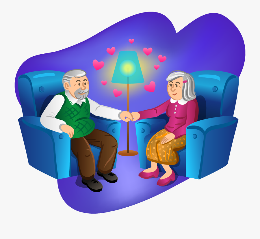 Lovely Old Couple, Transparent Clipart