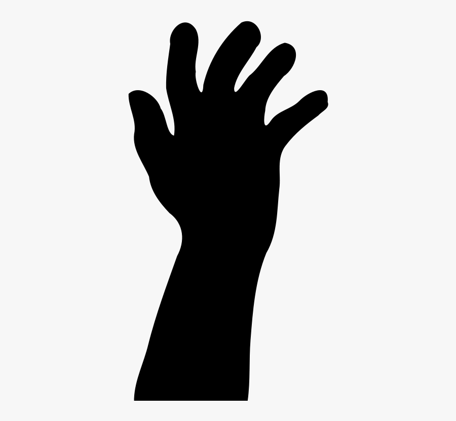 Raised Hand Silhouette Clip Art Download - Hand Reaching Out Silhouette, Transparent Clipart
