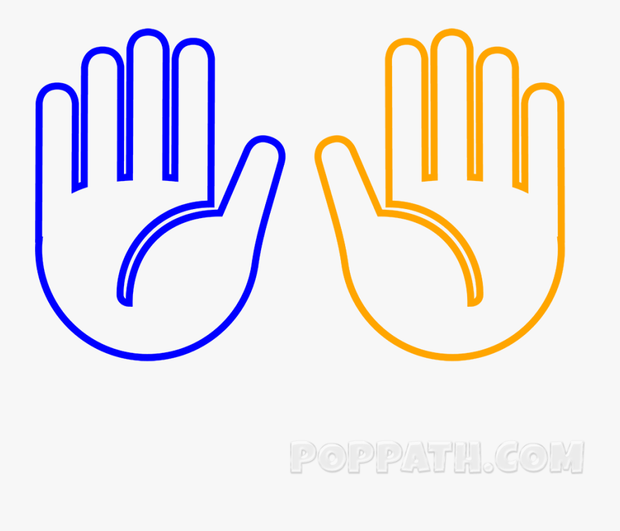 Raised Hand Lineart, Transparent Clipart