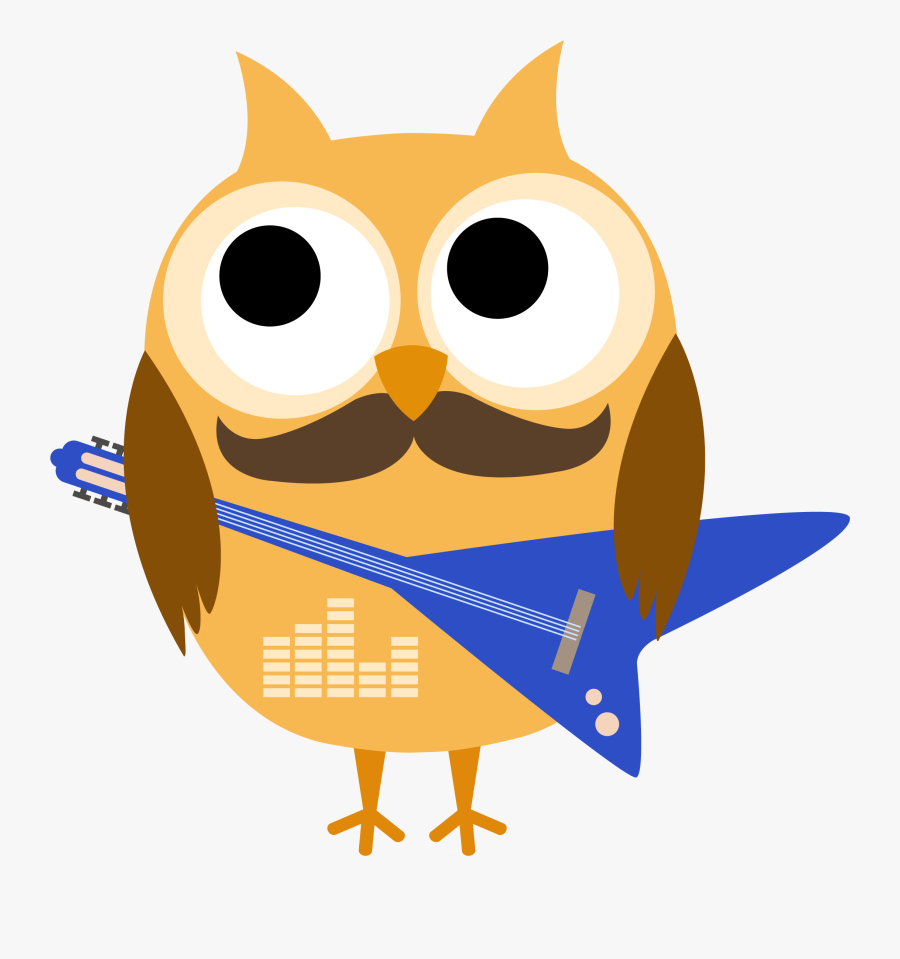 Owl With Guitar Clipart, Transparent Clipart