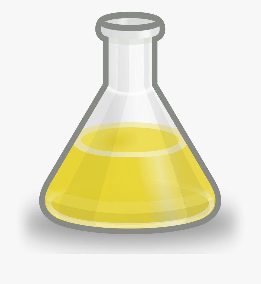 Clip Art File Conical Flask Yellow - Erlenmeyer Flask Emoji, Transparent Clipart