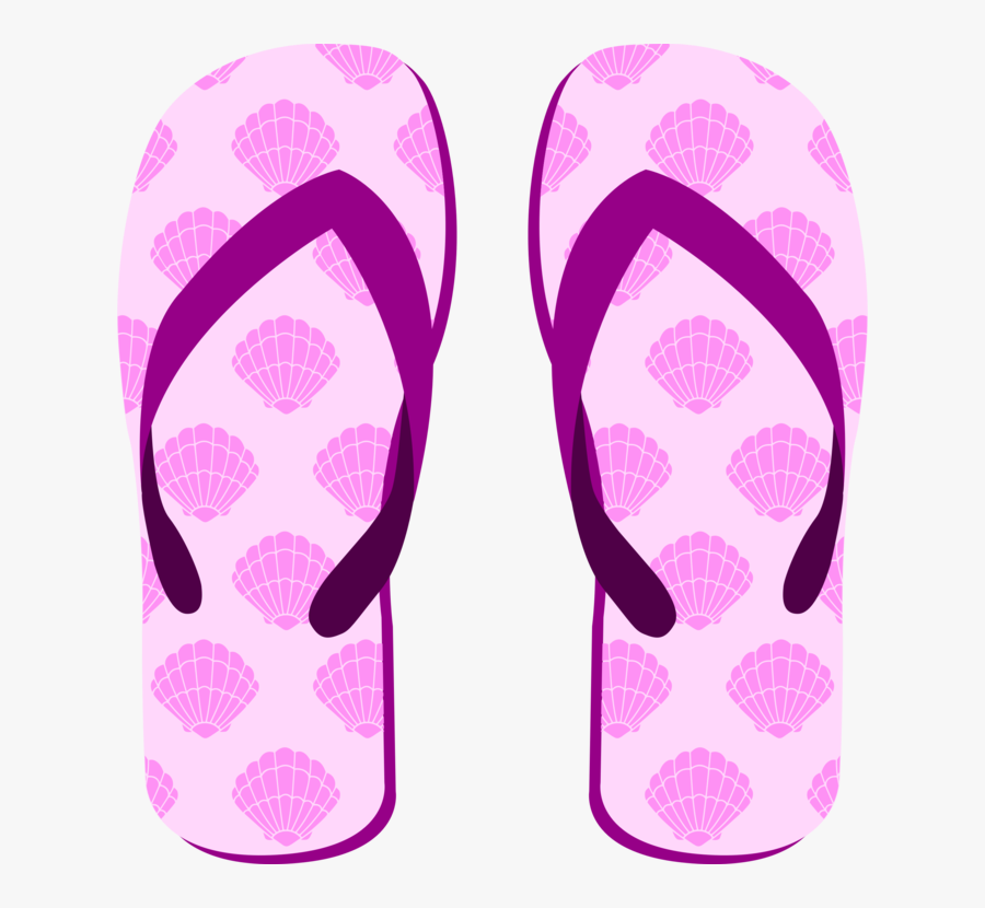 Pink,sandal,walking Shoe - Flip Flop Clipart Purple, Transparent Clipart