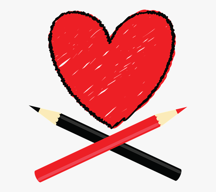 Pencil Art Love Heart 10, Buy Clip Art - Corazon Dibujo Rojo Png, Transparent Clipart
