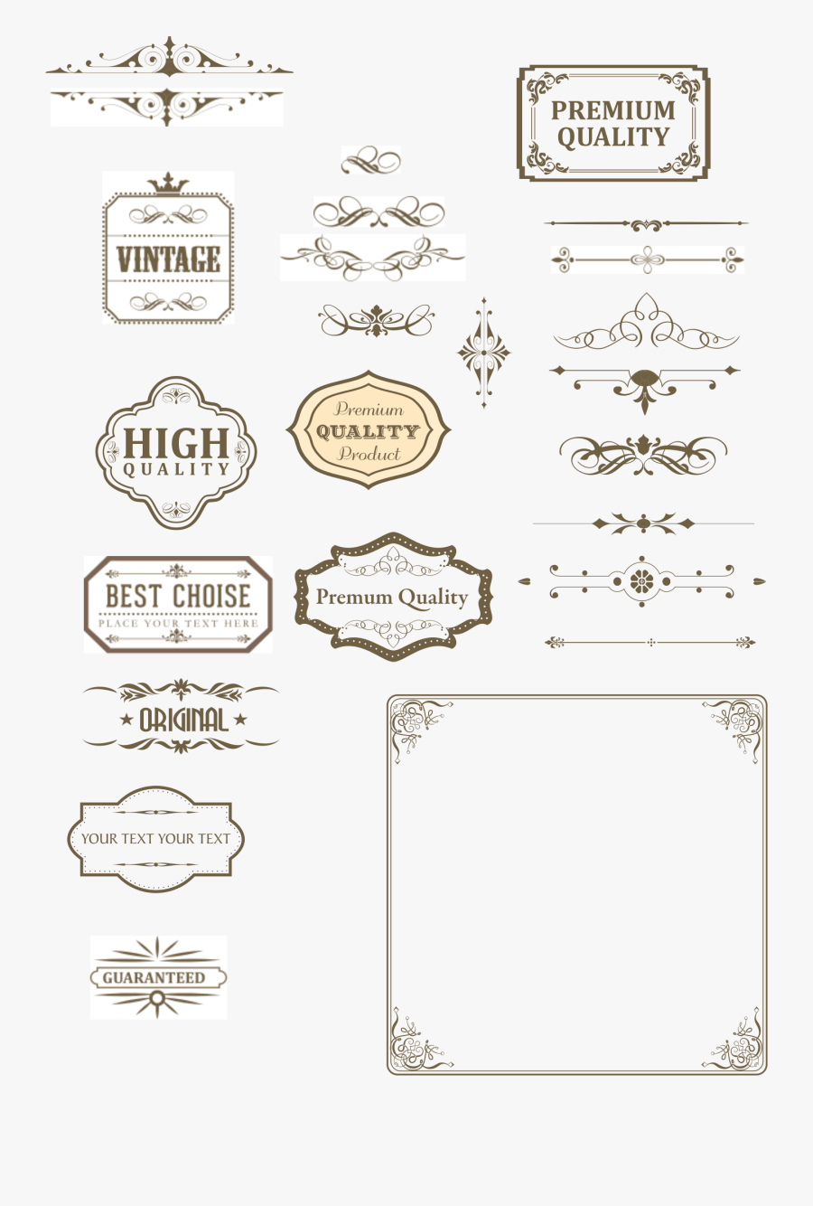 Vintage Text Box And Dividers Clip Arts - Vintage Text Box Free, Transparent Clipart