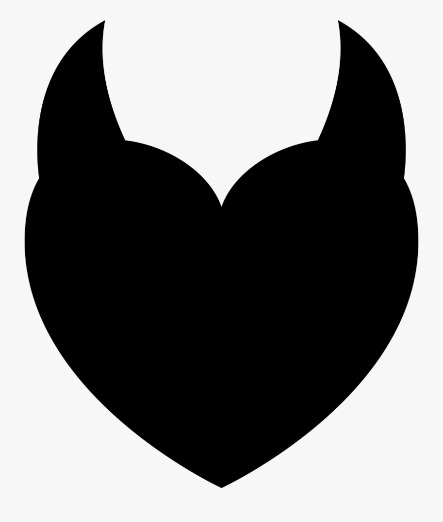 Devil Heart Sign Of The Horns Demon - Heart With Devil Horns, Transparent Clipart