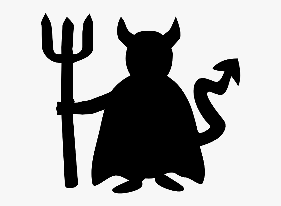 Devil Stencil Silhouette Halloween Demon - Devil Clipart Black And White, Transparent Clipart