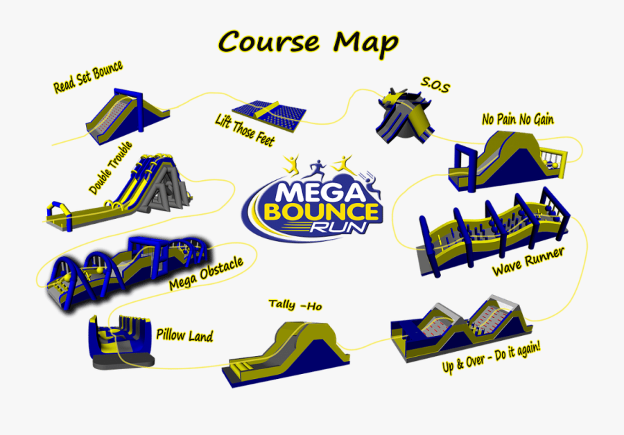 Obstacle Course Clipart - Mega Bounce Run Grande Prairie, Transparent Clipart