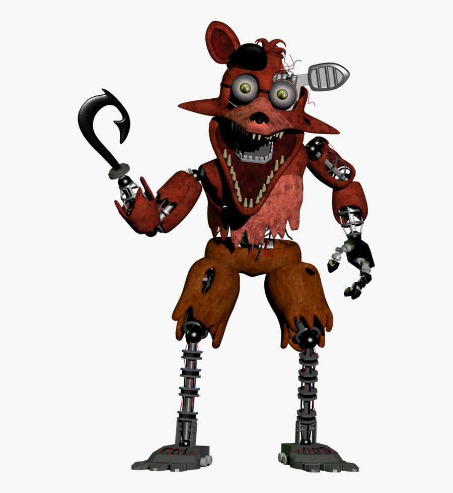 Five Nights At Freddy"s 2 Art Jump Scare Drawing - Fnaf Stylized Withered Foxy, Transparent Clipart