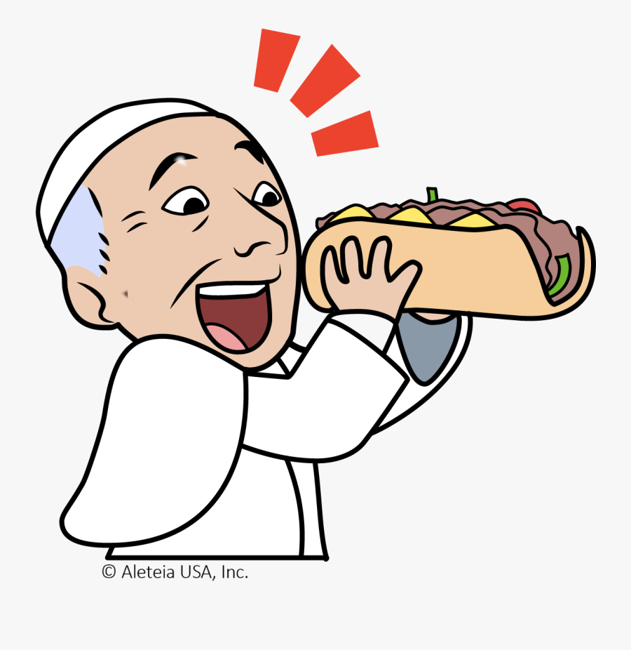 Pope Eating Steak, Transparent Clipart