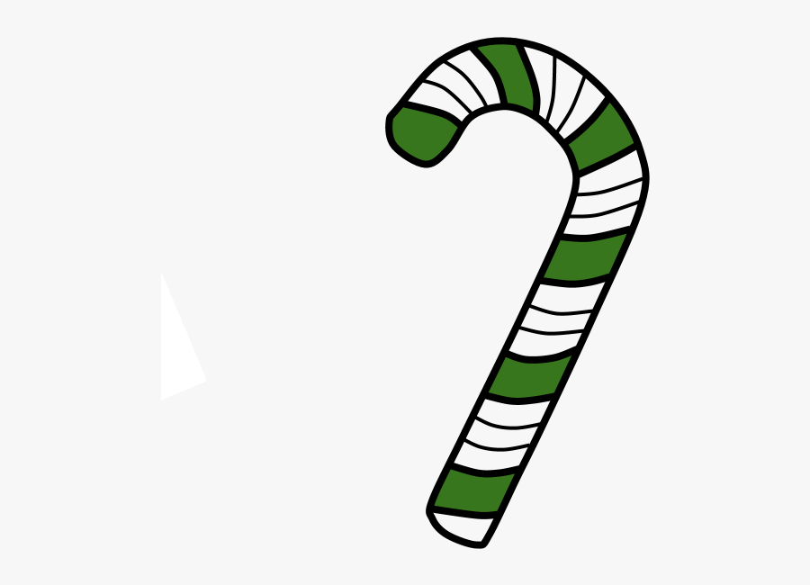Candy Cane, Stripes, Green, White - Rainbow Candy Cane Clipart, Transparent Clipart