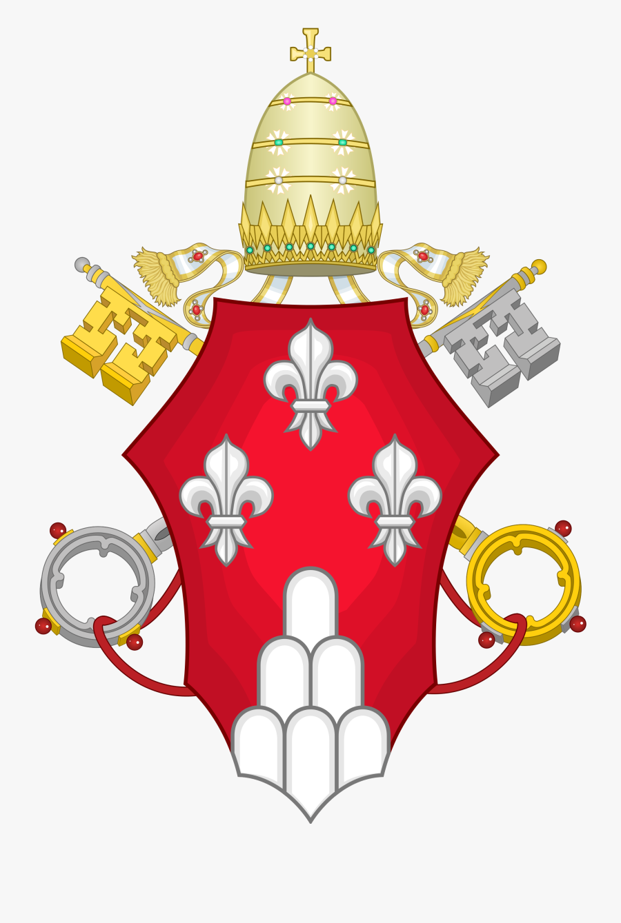 Papal Coat Of Arms Clipart , Png Download - Fleur De Lis Coat Of Arms Silver, Transparent Clipart