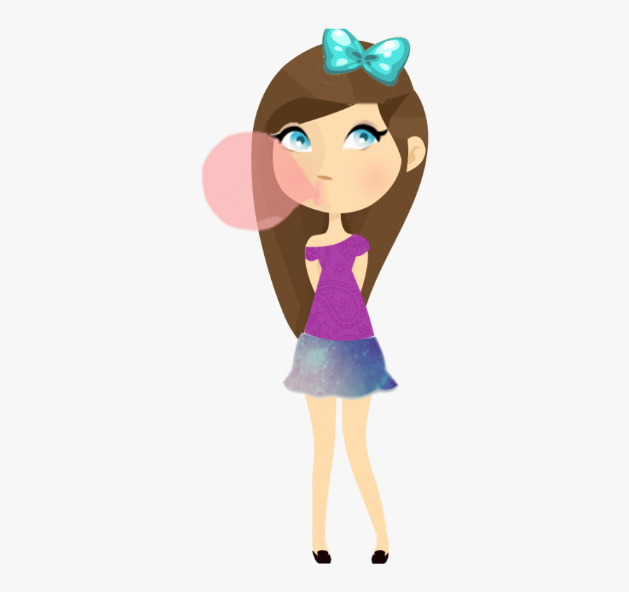 Gummy Doll Png Png Images - Cartoon Brown Hair Girl Png, Transparent Clipart