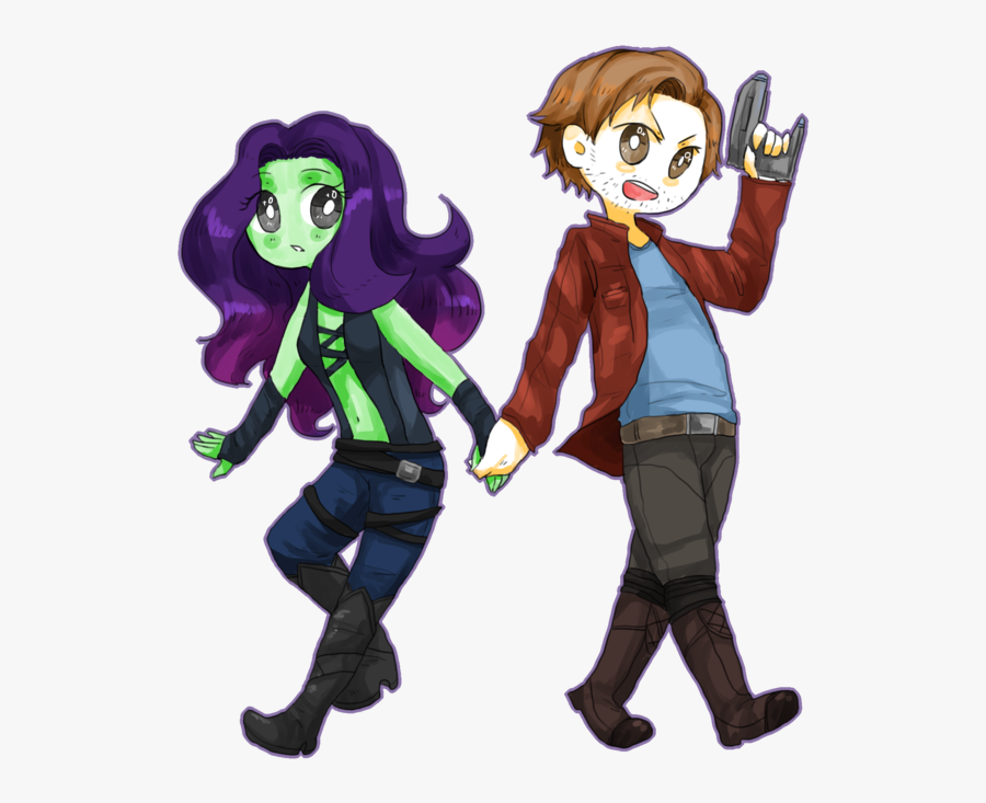 Guardians Of The Galaxy Clipart Nebula - Fan Art Peter And Gamora, Transparent Clipart