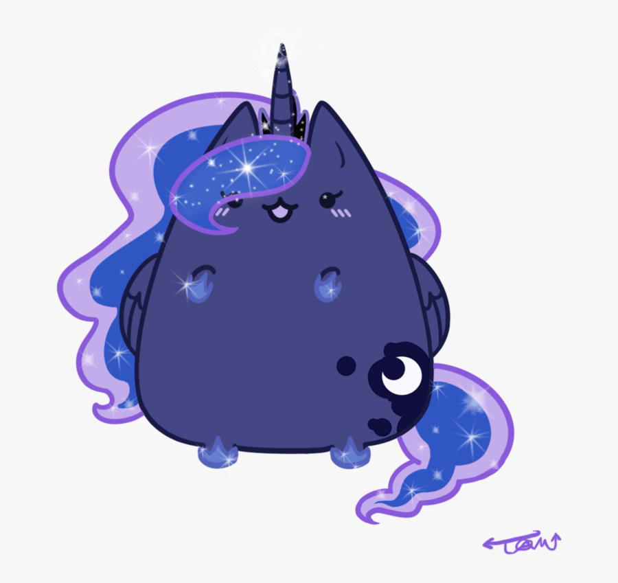 Blue Pony Electric Purple Pusheen Cat - Pusheen My Little Pony, Transparent Clipart