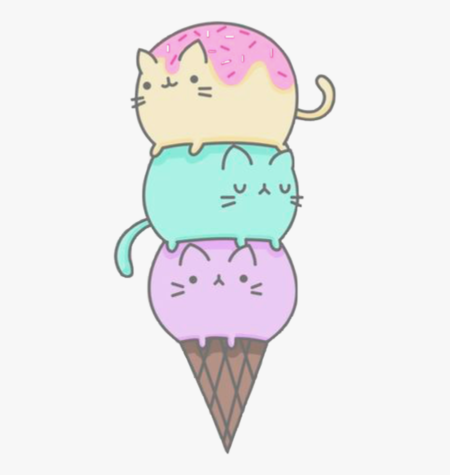 Transparent Pusheen Cat Png - Cute Ice Cream Cat , Free Transparent