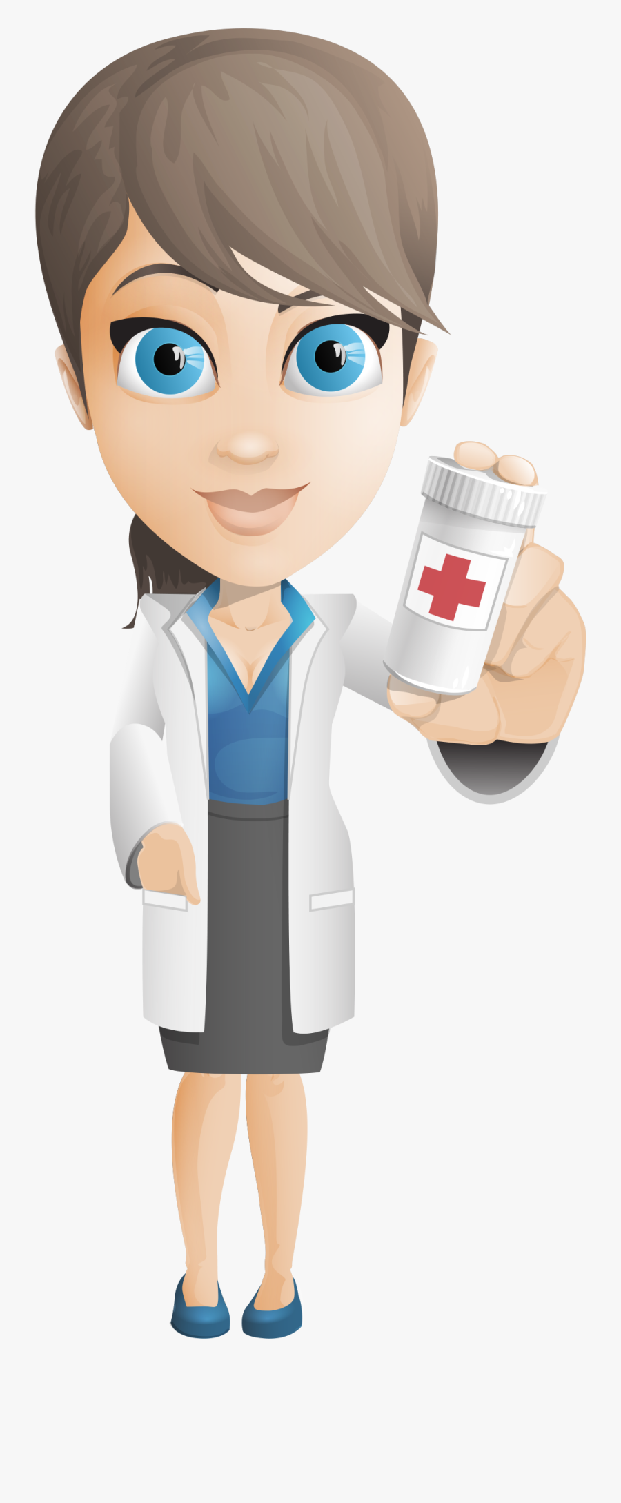 Pills Clipart School - Female Doctor Vector Png, Transparent Clipart