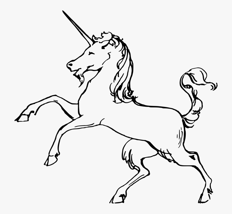 Line Art,horse,pack Animal - Unicorn Outline, Transparent Clipart