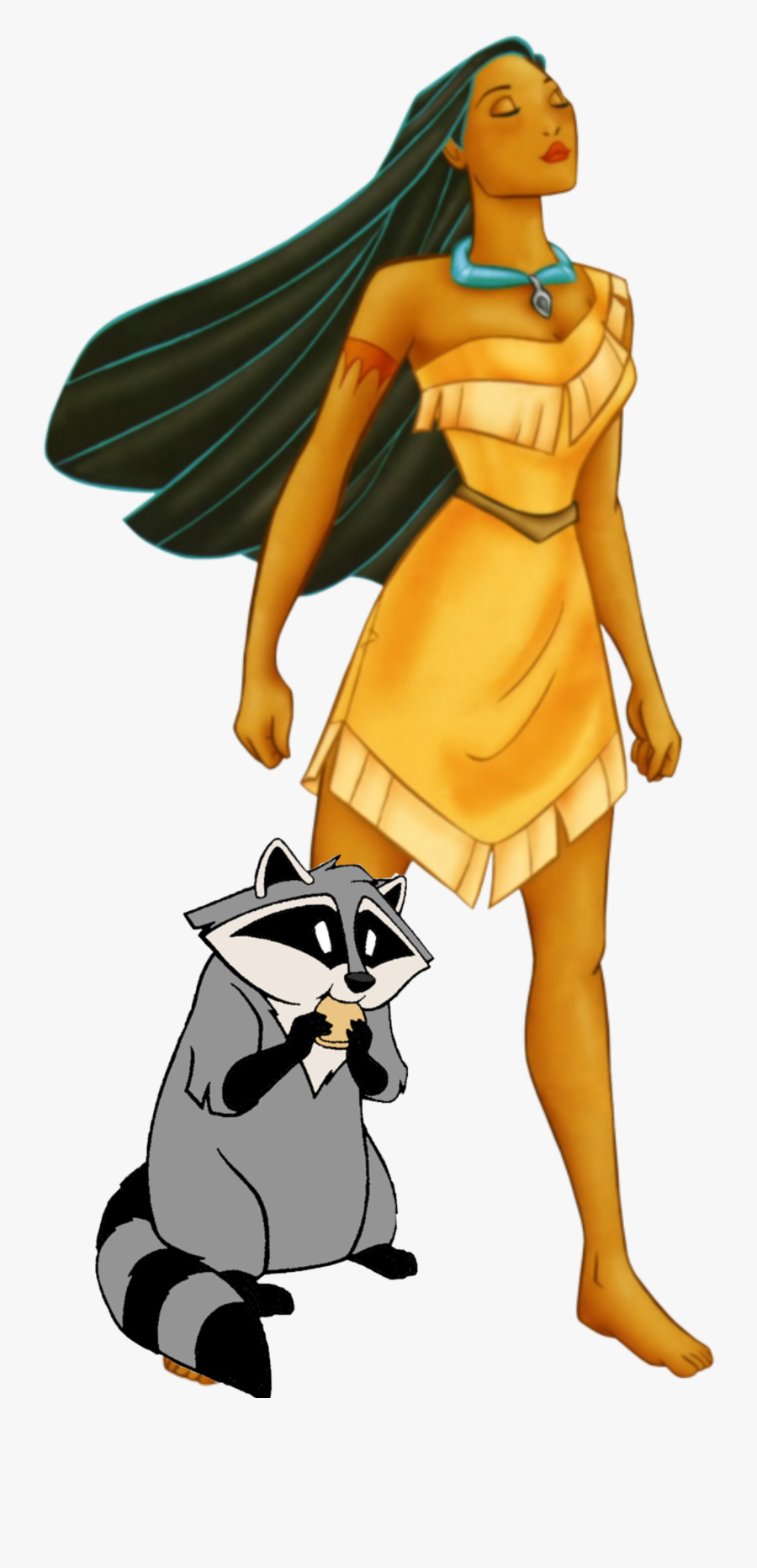 #pocahontas #meeko #flint #film #heart #snow #birthday - Pocahontas Disneybound, Transparent Clipart