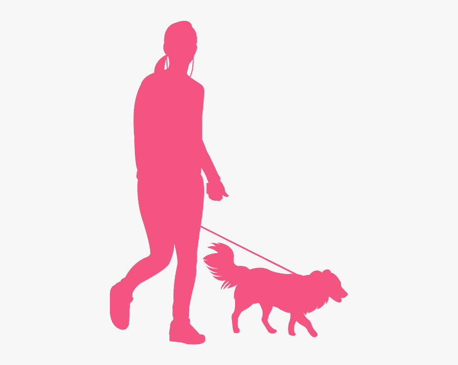 Person With Dog Silhouette, Transparent Clipart