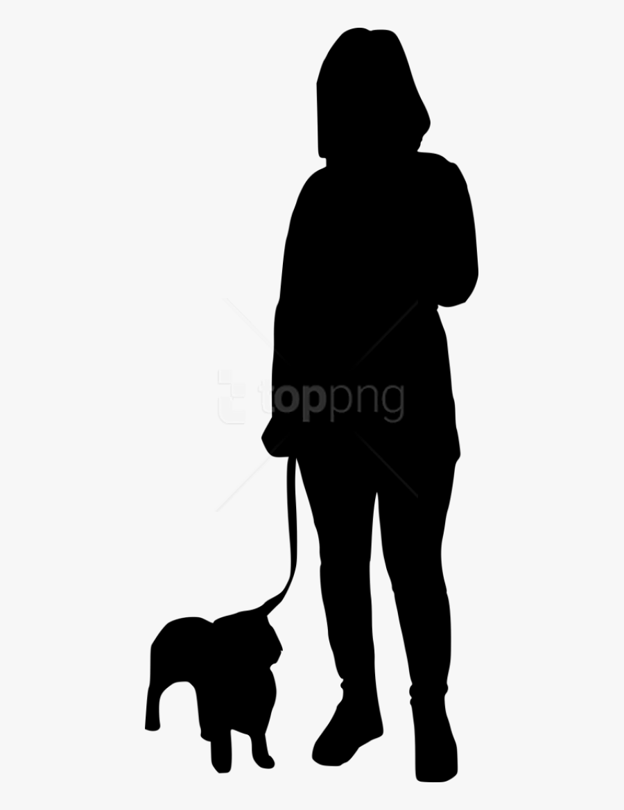 Free Png Dog Walking Silhouette Png - Person Walking Dog Silhouette Png, Transparent Clipart