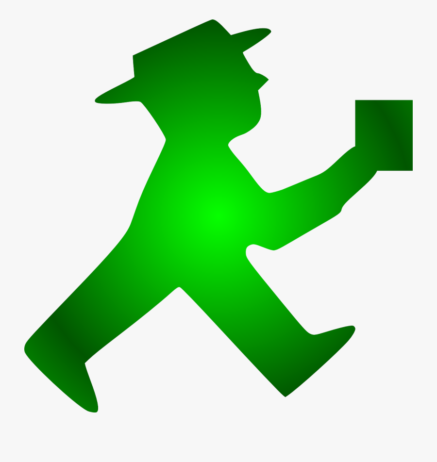 Green Man Icon Walking, Transparent Clipart