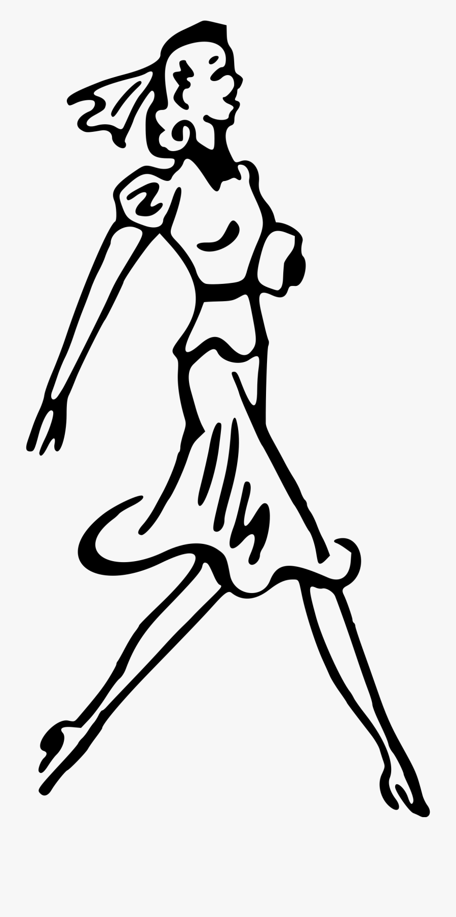 Clipart Walking Woman Walking - Walking Clipart Black And White Transparent, Transparent Clipart